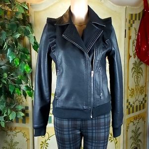 Design History Faux Leather Moto Jacket, ladies size small